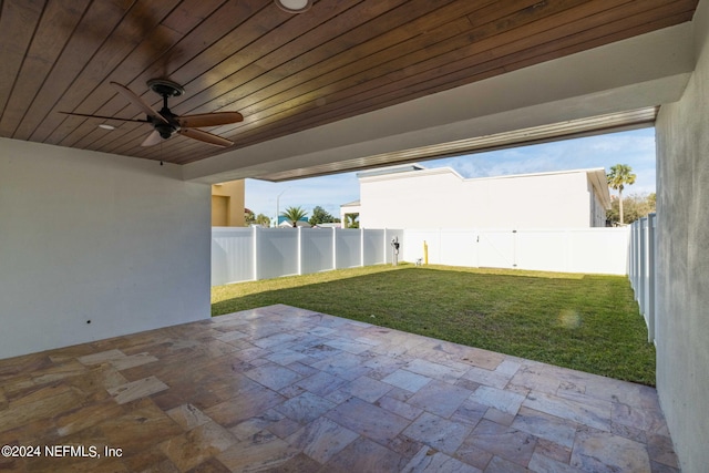 view of patio with ceiling fan