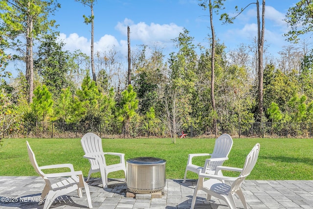 view of patio / terrace featuring fence