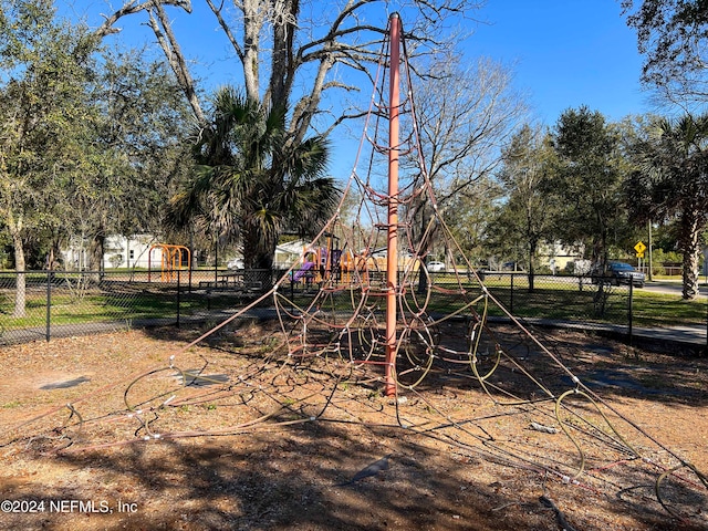 view of yard featuring a playground