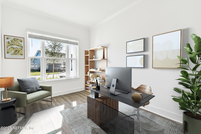 office featuring light wood-type flooring