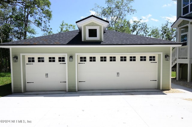 view of garage