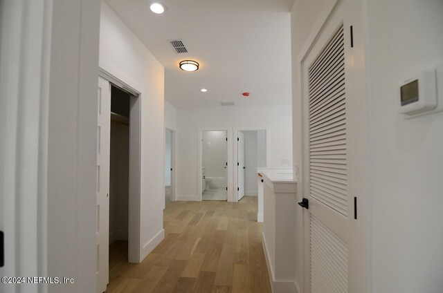 hall featuring light hardwood / wood-style floors