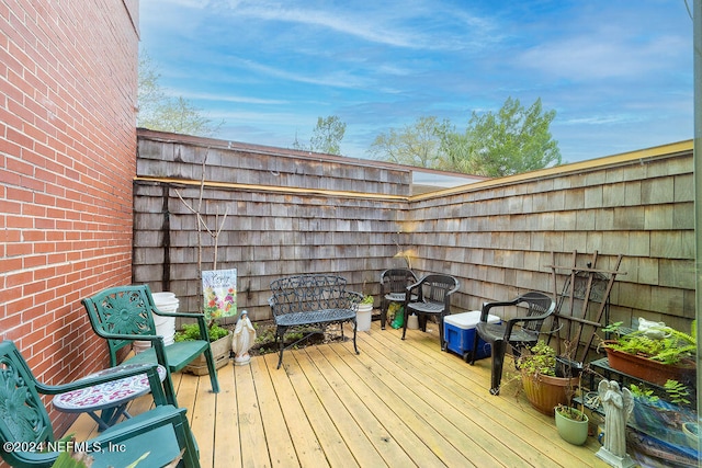 view of wooden deck