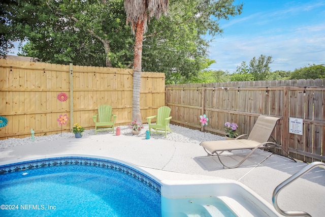 view of pool featuring a patio area