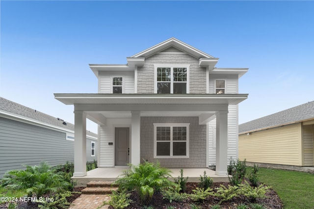 view of front of property with covered porch