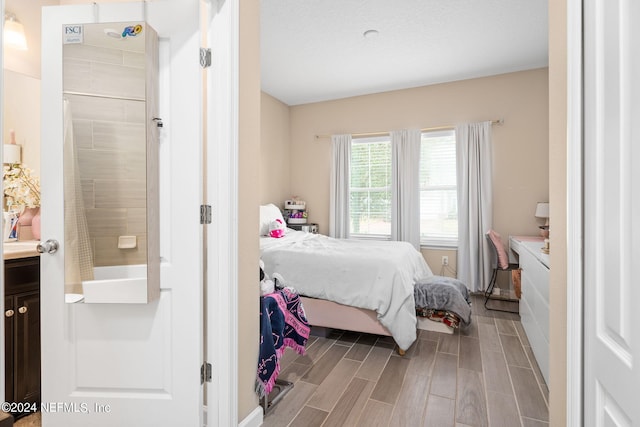 bedroom featuring light hardwood / wood-style flooring