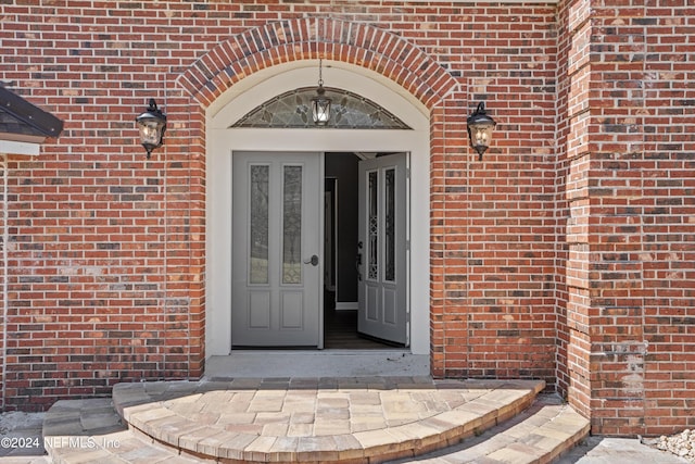 doorway to property with french doors