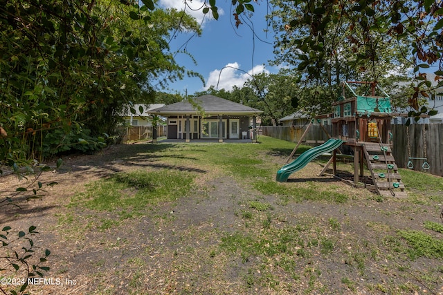 exterior space with a playground