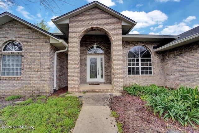 entrance to property with french doors