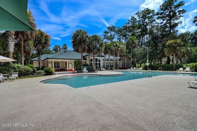 view of pool featuring a patio