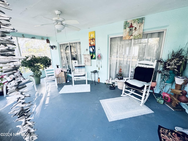 view of patio / terrace featuring ceiling fan