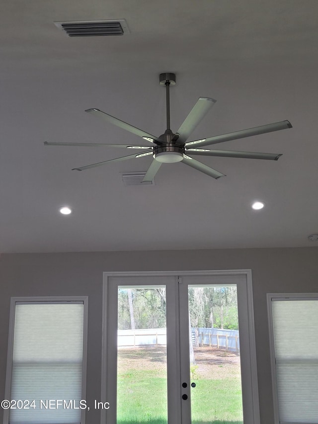 interior details with ceiling fan