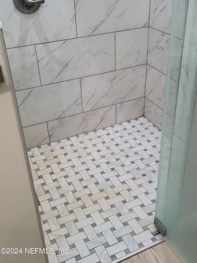 bathroom with a shower