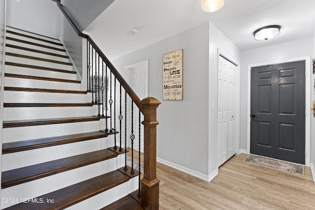 entryway featuring light hardwood / wood-style flooring