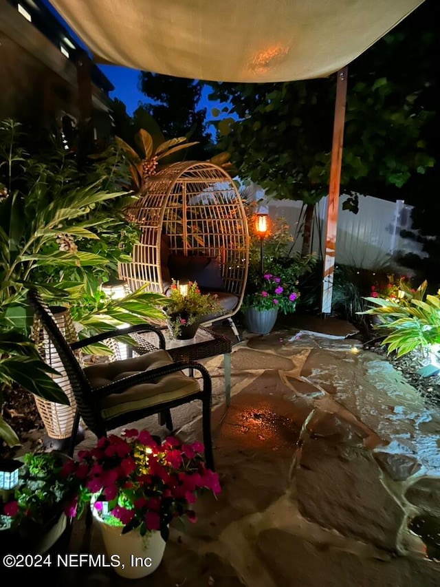 balcony with a patio