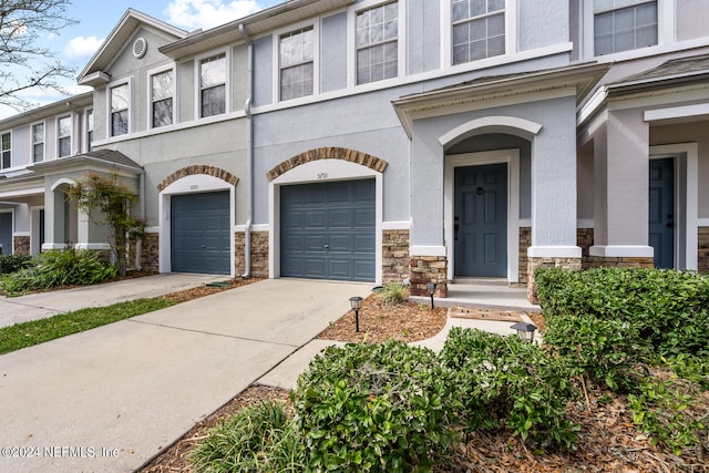 view of property featuring a garage