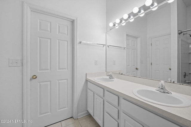 bathroom featuring vanity and tile patterned floors