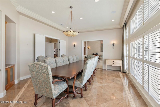 1201 Ponte Vedra Blvd, Ponte Vedra Beach, FL 32082 - dining area featuring recessed lighting, baseboards, and ornamental molding