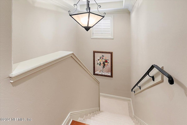 stairway with ornamental molding