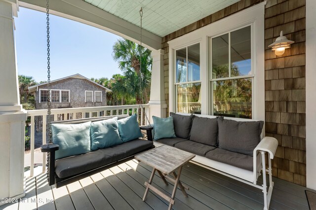 deck with an outdoor living space