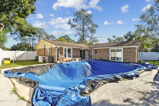 view of pool with cooling unit