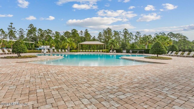 view of pool featuring a patio