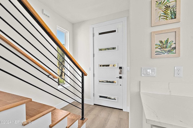 entryway featuring light hardwood / wood-style floors