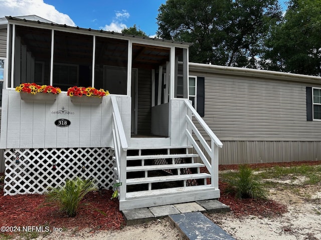 view of exterior entry