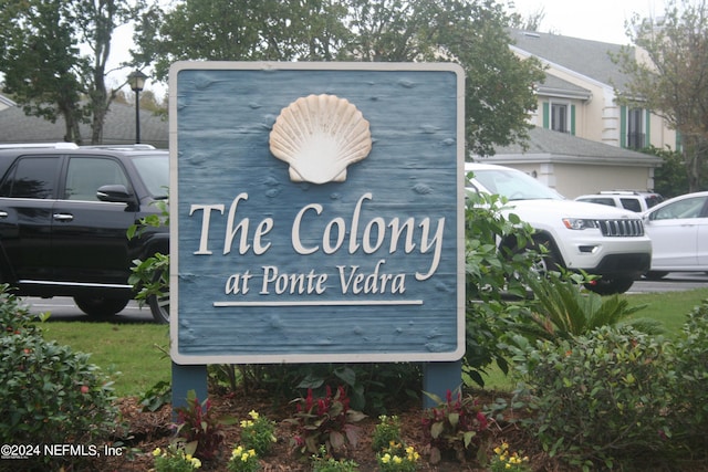 view of community sign