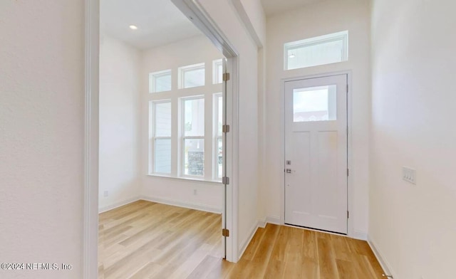 foyer featuring light hardwood / wood-style floors