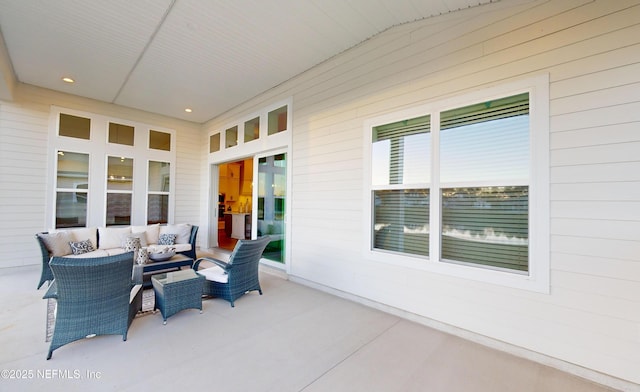 view of patio featuring an outdoor living space