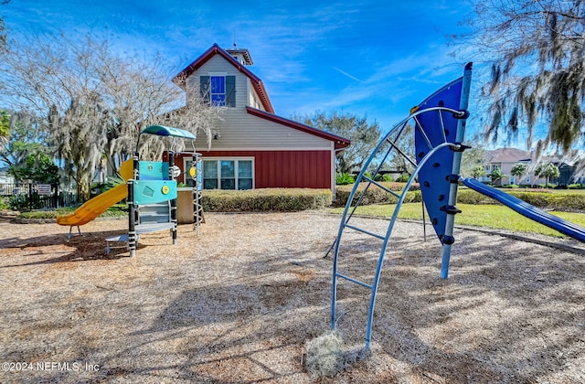 view of jungle gym