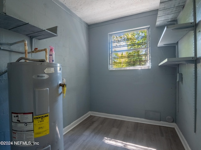 utility room with water heater