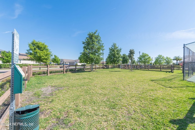 view of yard featuring a rural view