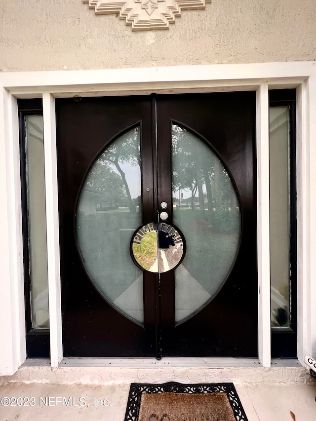 details featuring french doors