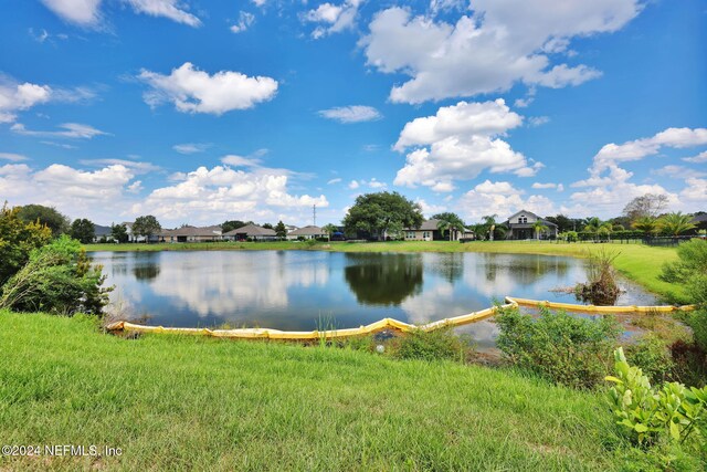 view of water feature with a residential view