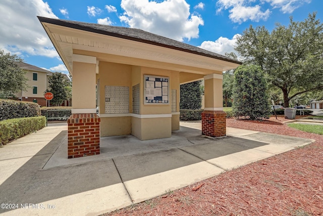 surrounding community with mail boxes