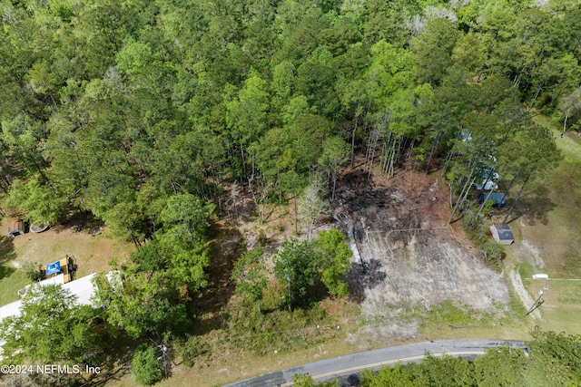 bird's eye view featuring a view of trees