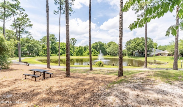 view of property's community with a water view