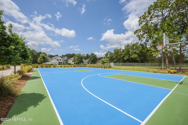 view of sport court with community basketball court and fence