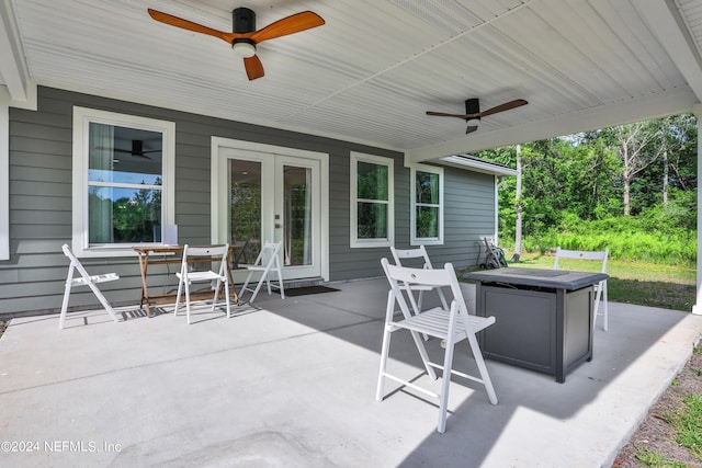 view of patio featuring a fire pit