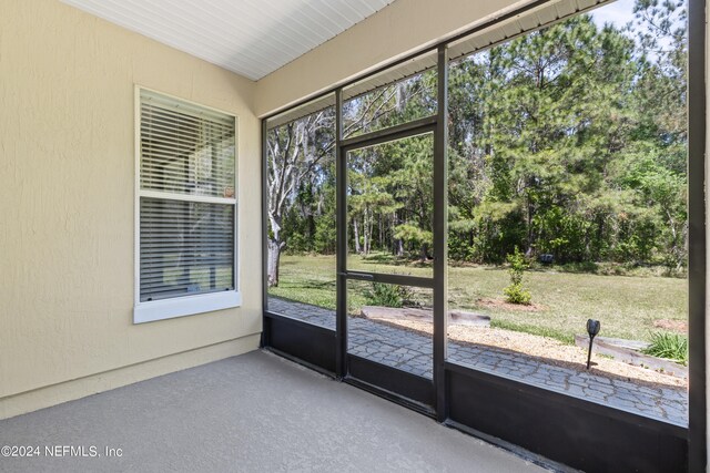 view of unfurnished sunroom