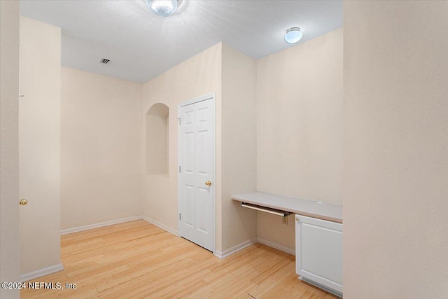 interior space with light hardwood / wood-style flooring