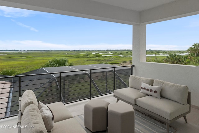 balcony with a rural view