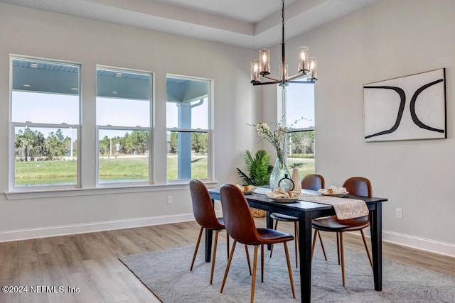 dining area with plenty of natural light and light wood-type flooring