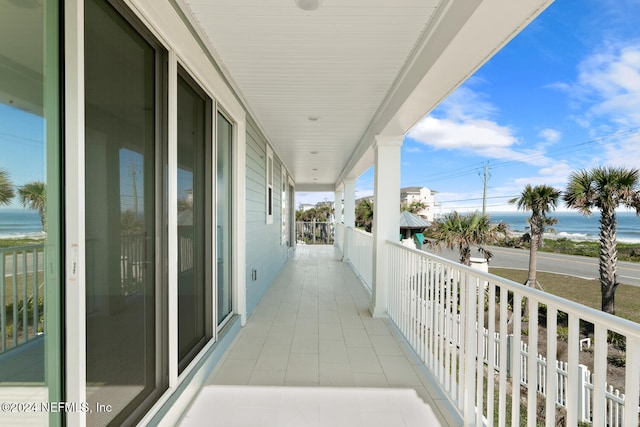 balcony with a water view