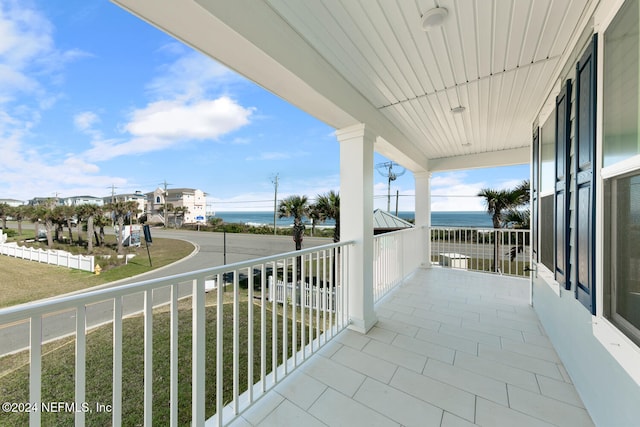 balcony with a water view