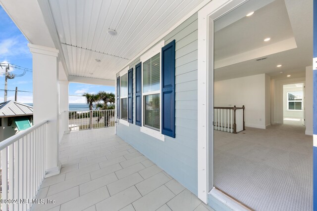 balcony with a water view