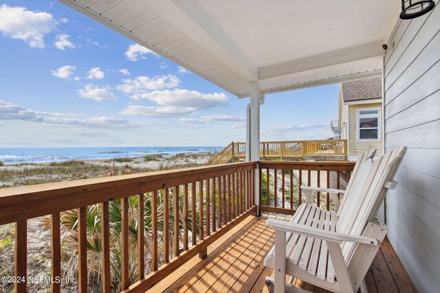 balcony with a water view