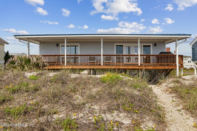 view of front of house with a deck